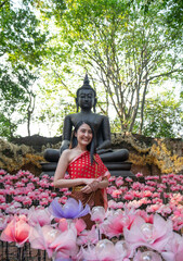 Buddha statue Thailand woman