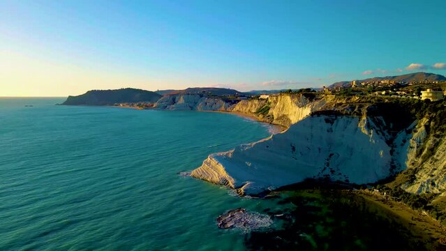 Scala dei Turchi Stair of the Turks, Sicily Italy, Scala dei Turchi. A rocky cliff on the coast of Realmonte, near Porto Empedocle, southern Sicily, Italy. Europe. white cliffs of Sicilia