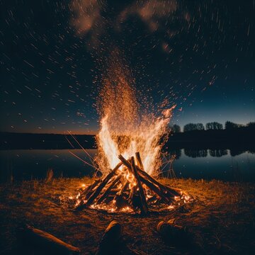 Campfire Night Images – Browse 126,999 Stock Photos, Vectors, and Video