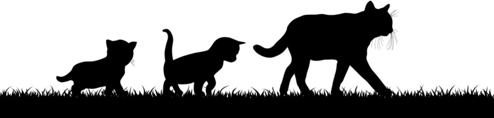 猫の親子、ベクターファイル