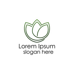 simple lotus logo design vector, nature logo inspiration