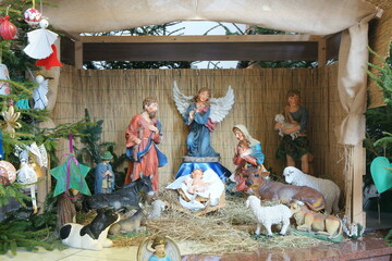Szopka noworoczna. Boże Narodzenie. Maryja, Józef, Jezus. Polska - Mazury - Warmia. - obrazy, fototapety, plakaty