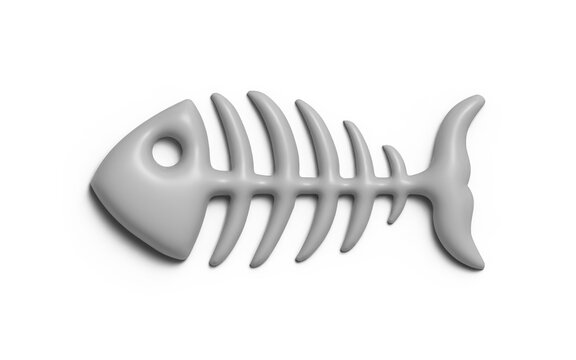 3D Fish bone or fishbone skeleton