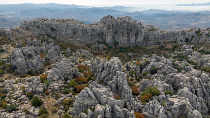 curiosas formaciones rocosas en el torcal de Antequera, Andalucía