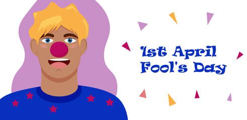 Banner template for April 1. Vector April fool's day