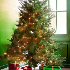 christmas tree and gifts