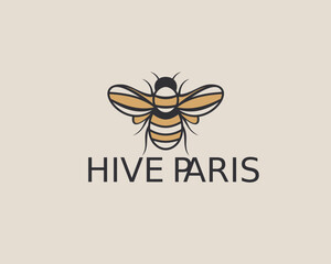 Bee Illustration Colorful Logo