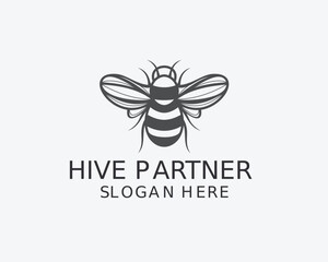 Bee Illustration Vector Logo