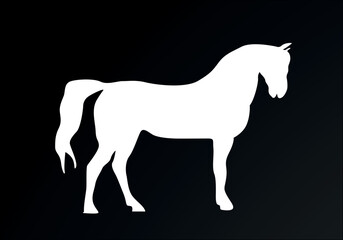 White silhouette of a horse. Body silhouettes for designer
