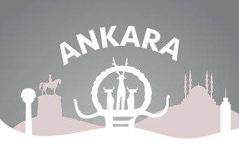 Turkey Ankara vector design. Ankara is capital city of Turkey. Vector Ankara design.