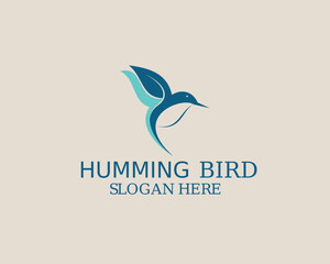 Humming bird vector logo