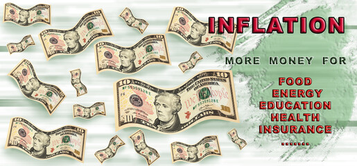 Inflation makes your living expensive. Educational sign