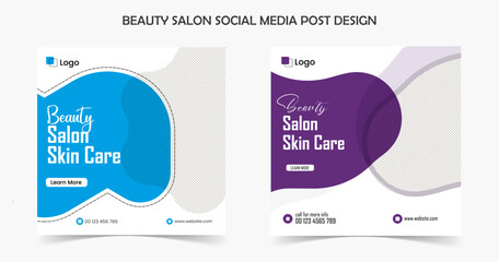 beauty care salon social media post design template