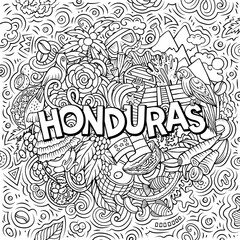 Honduras cartoon doodle illustration. Funny design