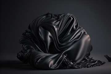 Black fabric texture and design. Generative AI