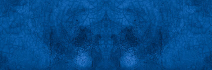 Old wall pattern texture cement blue dark abstract  blue color design are light with black gradient background.