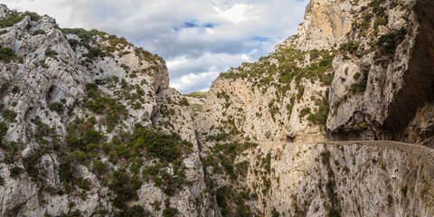 the Galamus gorges, carved out by the Agly river