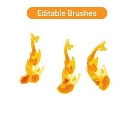  Brush strokes isolated. Editable brush arts