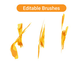  Brush strokes isolated. Editable brush arts