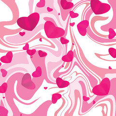 Poster with hearts. Valentine's Day. Modern background.Vector illustration.