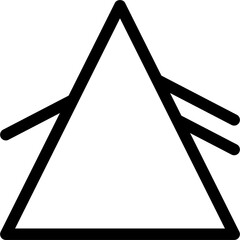 triangle refraction thin line edit, editing icon