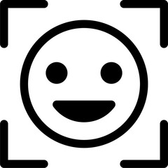 smile frame face emoji thin line edit, editing icon