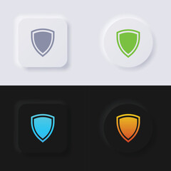 Shield icon set, Multicolor neumorphism button soft UI Design for Web design, Application UI and more, Button, Vector.
