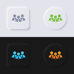 Fototapeta na wymiar Group of people icon set, Multicolor neumorphism button soft UI Design for Web design, Application UI and more, Button, Vector.