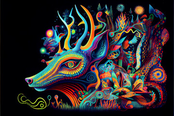 Generative AI abstract render of a mythical fantasy creature