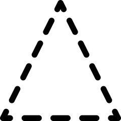 triangle dotted line thin line edit, editing icon