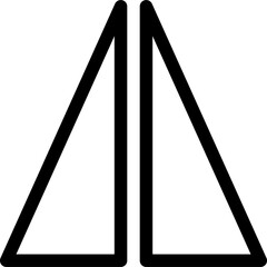 triangle thin line edit, editing icon