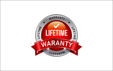 Lifetime warranty sign graphic vector illustration design template