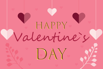 Postcard with happy valentines day. Day of all lovers. Valentine's gift for the holiday, present, caring for loved ones, romance, love, sympathy, heart, Cupid. Celebrate concept