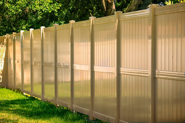 Solid Privacy Vinyl Fence 8' High Tan Color