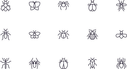 Bug concept. Collection of bug high quality vector outline signs for web pages, books, online stores, flyers, banners etc. Set of premium illustrations isolated on white background