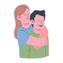 lovers couple hugging