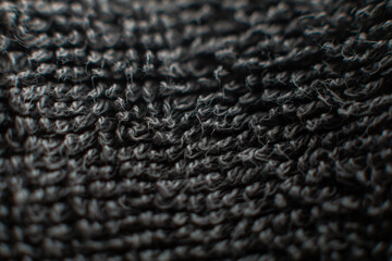 Super macro grey fabric texture - towel surface - shallow focus