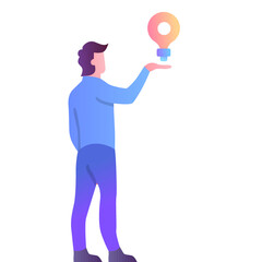Man thinking having idea vector business icon