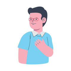 young man wearing eyeglasses