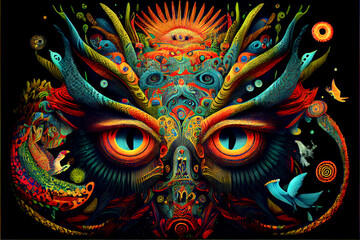 Obraz premium Generative AI abstract render of a mythical fantasy creature
