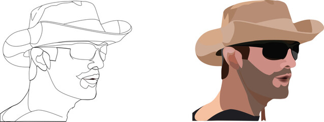 close-up of young person with hat and dark glasses-