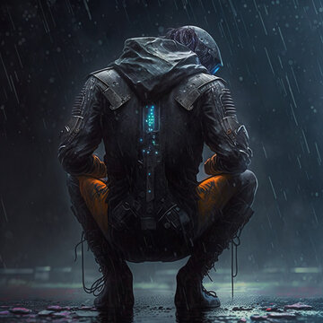 Cyberpunk Style Man