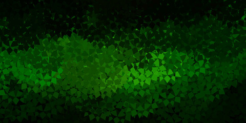 Dark green vector backdrop with triangles, lines.