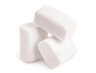 Delicious marshmallows, isolated on white background