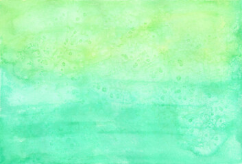 Obraz premium Green and yellow abstract watercolor texture or watercolor painting abstract background on paper. Spring or summer and season concept. copy space for the text. Hand painted texture style.