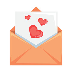hearts love in envelope