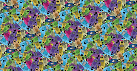 colorful background with kayak boats seamless pattern kayaking allover print kayaks