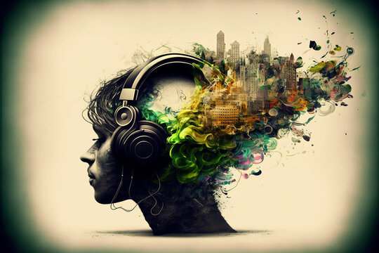 Sound inspiration. Creative music. Music vibes concept for concerts and festivals