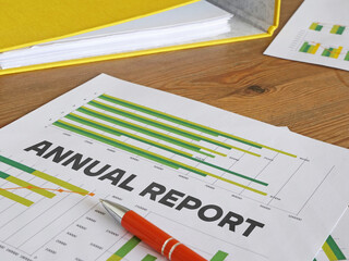 Annual report is shown using the text