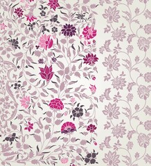 wedding card design, traditional paisley floral pattern , royal India	